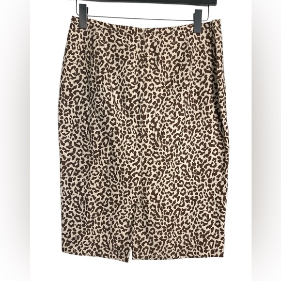J.Crew NWT Pencil Skirt #2, 100% Linen, Animal Print, Lining w Stretch - Picture 3 of 14